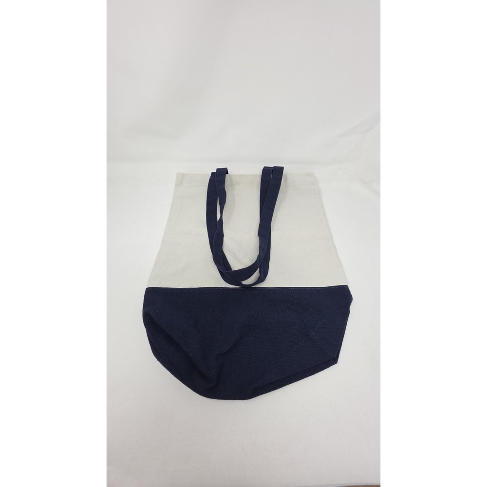 Neutral/Navy Blye Canvas Tote Bag